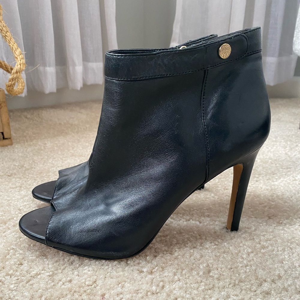 Vince Camuto Black Peeptoe Booties 8.5